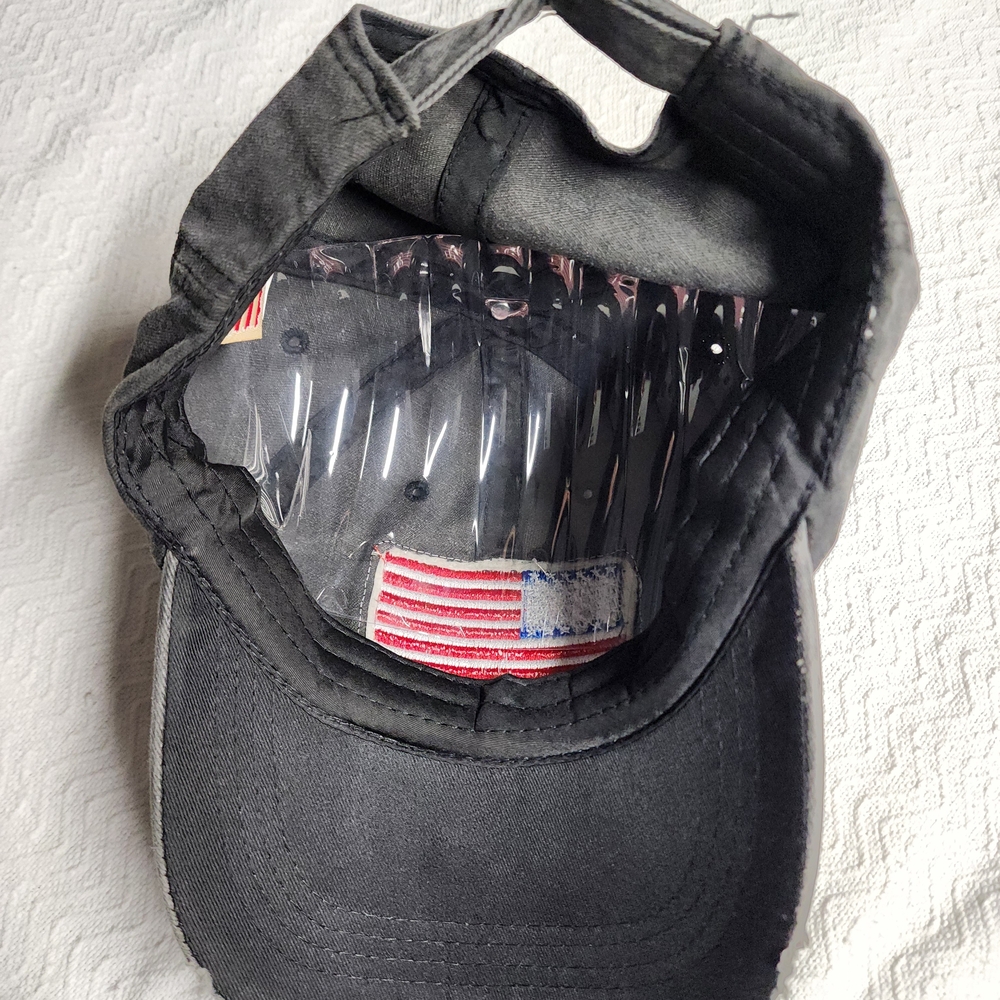 Black Cap with American Flag Patch NWT - Picture 3 of 4